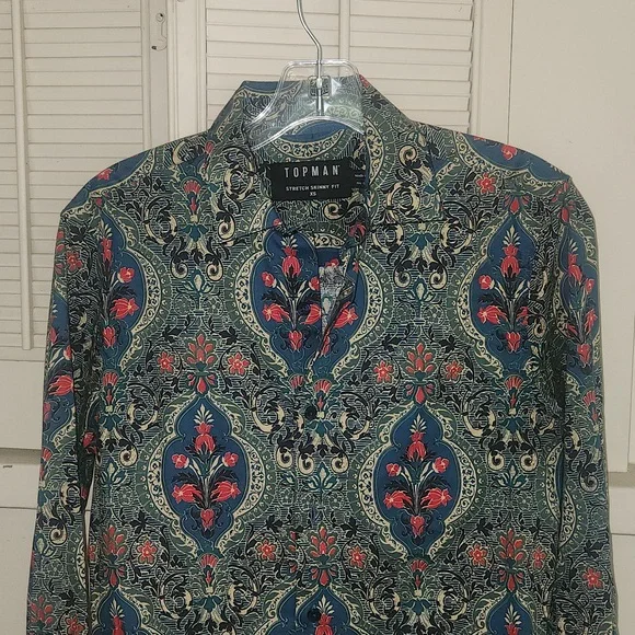 TOPMAN LONG SLEEVE BUTTON DOWN SHIRT - Picture 7 of 8